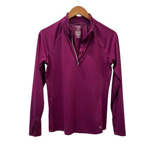 Danskin Now Womens Purple Semi-fitted 1/4 Zip Athletic Top Size Medium
